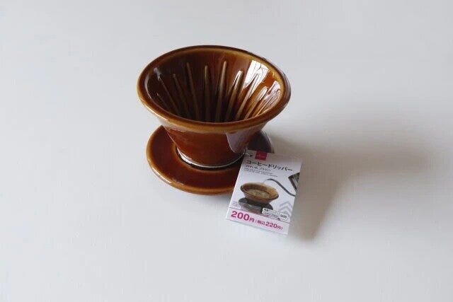 ダイソー　コーヒードリッパー（円すい形、ブラウン）　パッケージ