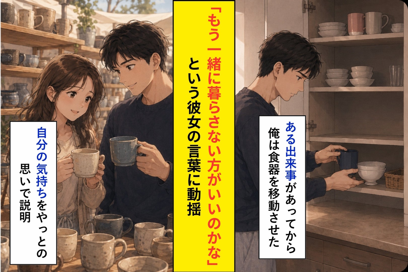 「分けたんだね、食器」と言った彼女→帰宅後、俺はやっと言いたかったことを言えた