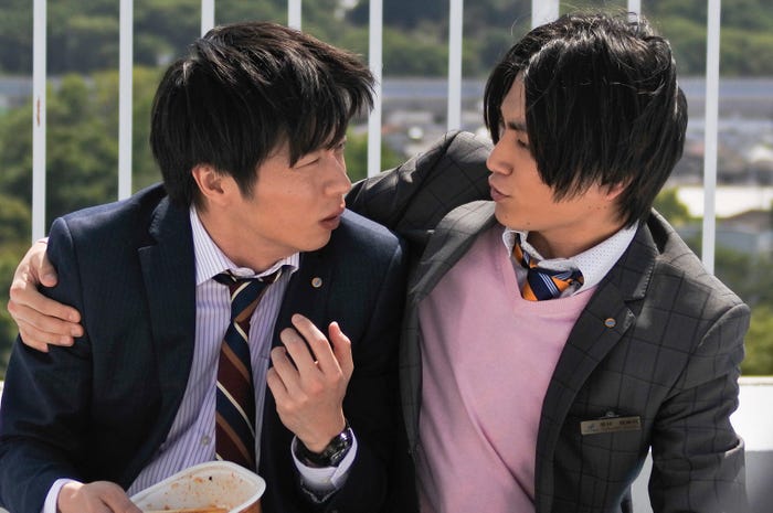 田中圭、金子大地/「おっさんずラブ」第6話より(C)テレビ朝日
