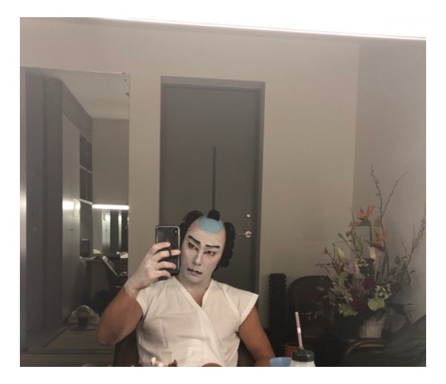 歌舞伎メイクでも顔認証成功／市川海老蔵オフィシャルブログ（Ameba）より