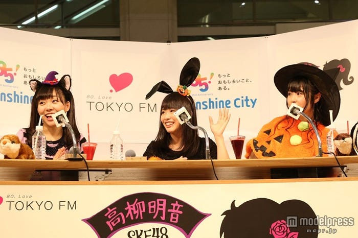 「SKE48高柳明音の暗黙の了解」の公開収録を行った(左から)SKE48須田亜香里、松村香織、高柳明音