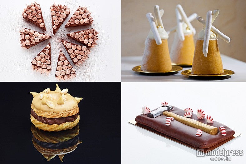 （左上から時計回り）「Mini Me Chocolate Cake」、「Sweet Potato Mont Blanc」、「Peppermint Brittle」、「Paris-NY」