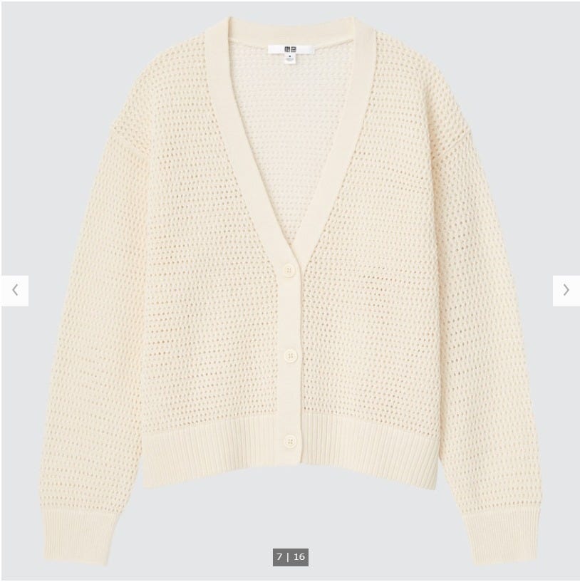 ユニクロ　uniqlo　レディース　アイテム　おすすめ　オススメ　トレンド　人気　コスパ　使える　おしゃれ　お洒落　オシャレ　2022　夏　トップス　メッシュカーディガン　カーディガン　カーデ　メッシュ