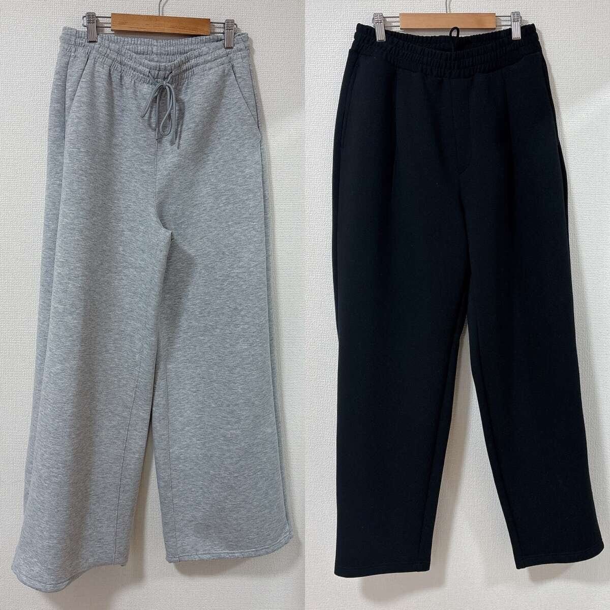 GUパフスウェットバギーパンツとパフスウェットキャロットパンツ