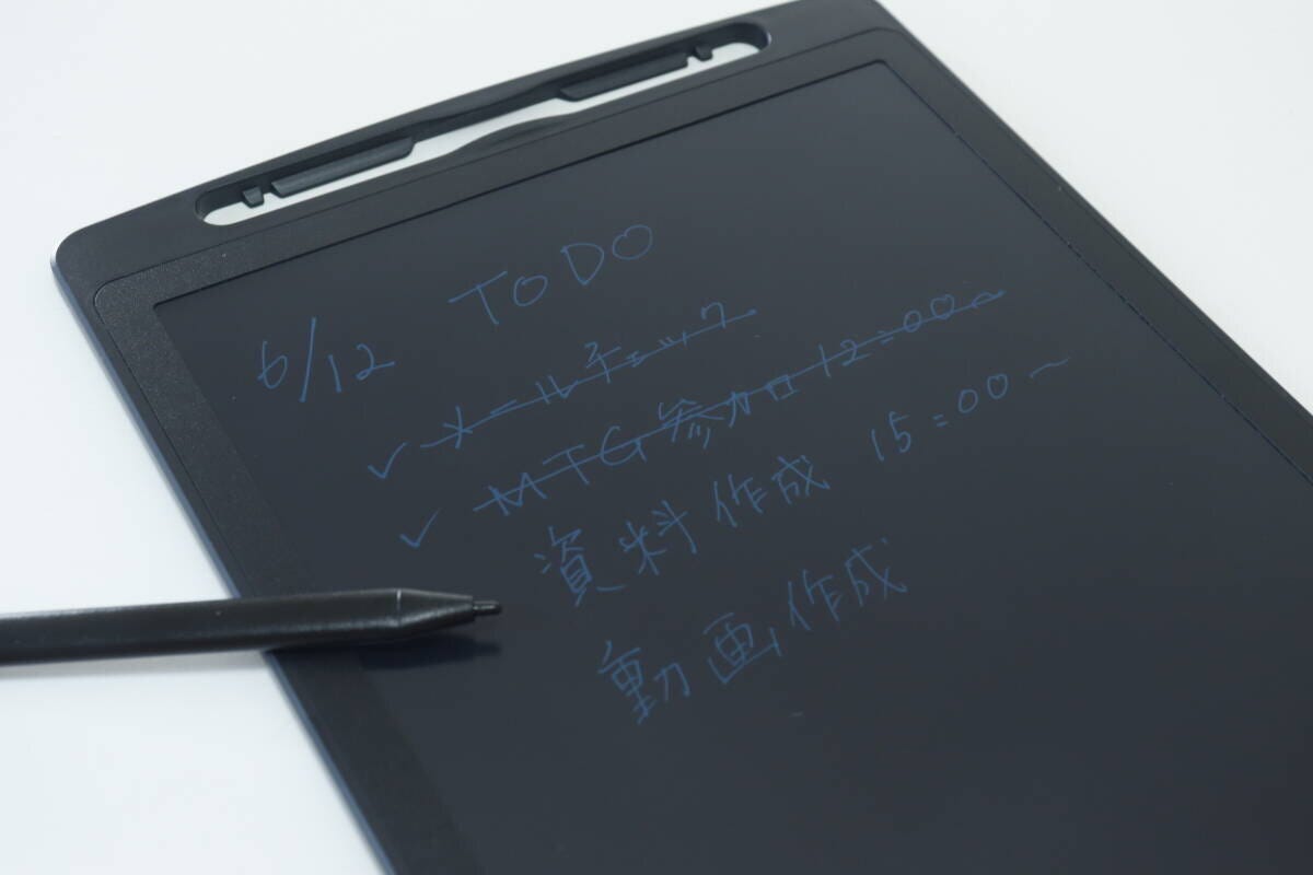 ダイソー 電子メモパット(10.5インチ) ダイソーの電子メモパット(10.5インチ)の使用例