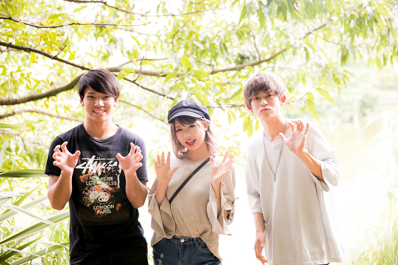 近藤魁成、伊藤桃々、鈴村梨公「太陽とオオカミくんには騙されない」（C）AbemaTV