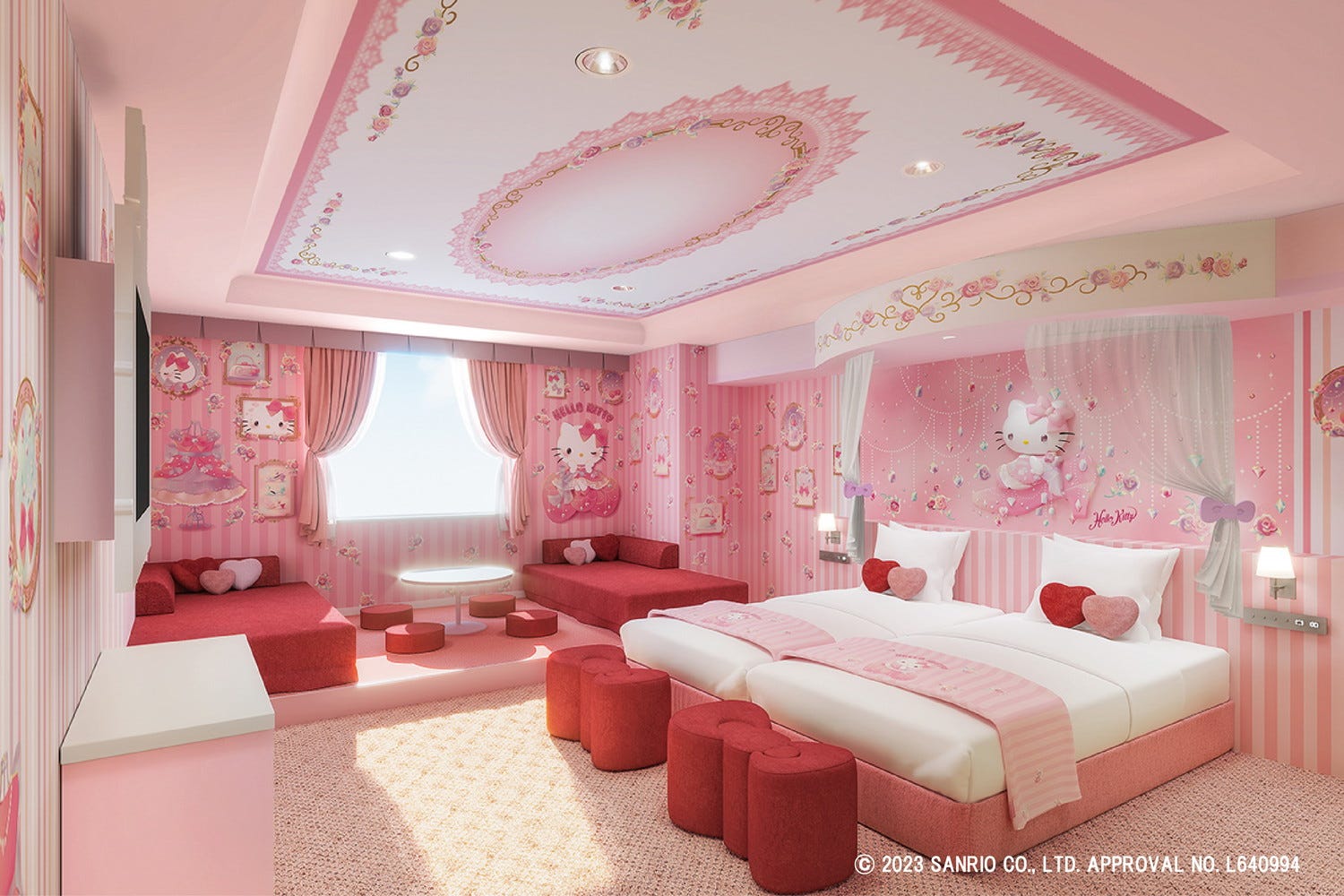 ハローキティ&マイメロ・クロミの常設キャラルーム、京王プラザホテル八王子に フォトスポットも新設