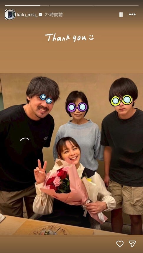 加藤ローサInstagramストーリーズより
