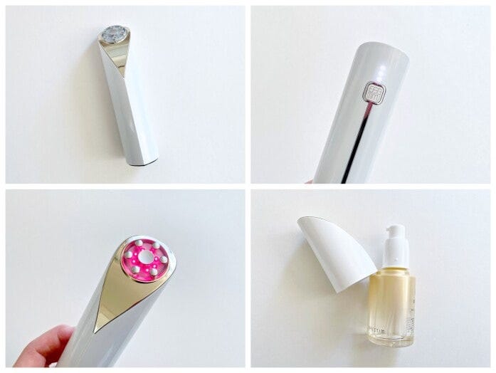 ボタン1つで簡単操作。顔半分3分のらくらくケア