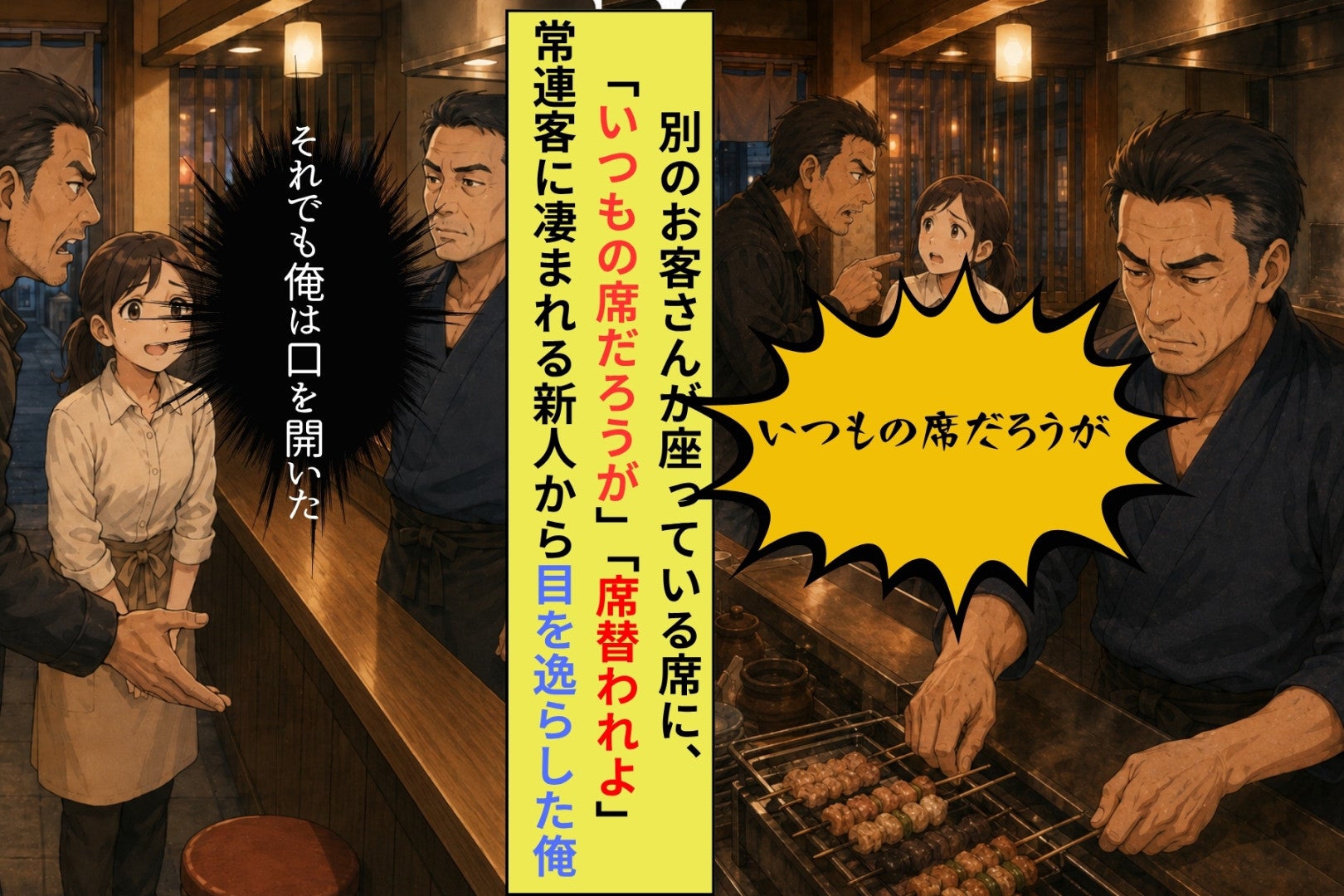 常連客に凄まれる新人から目を逸らした俺が、それでも口を開いた理由