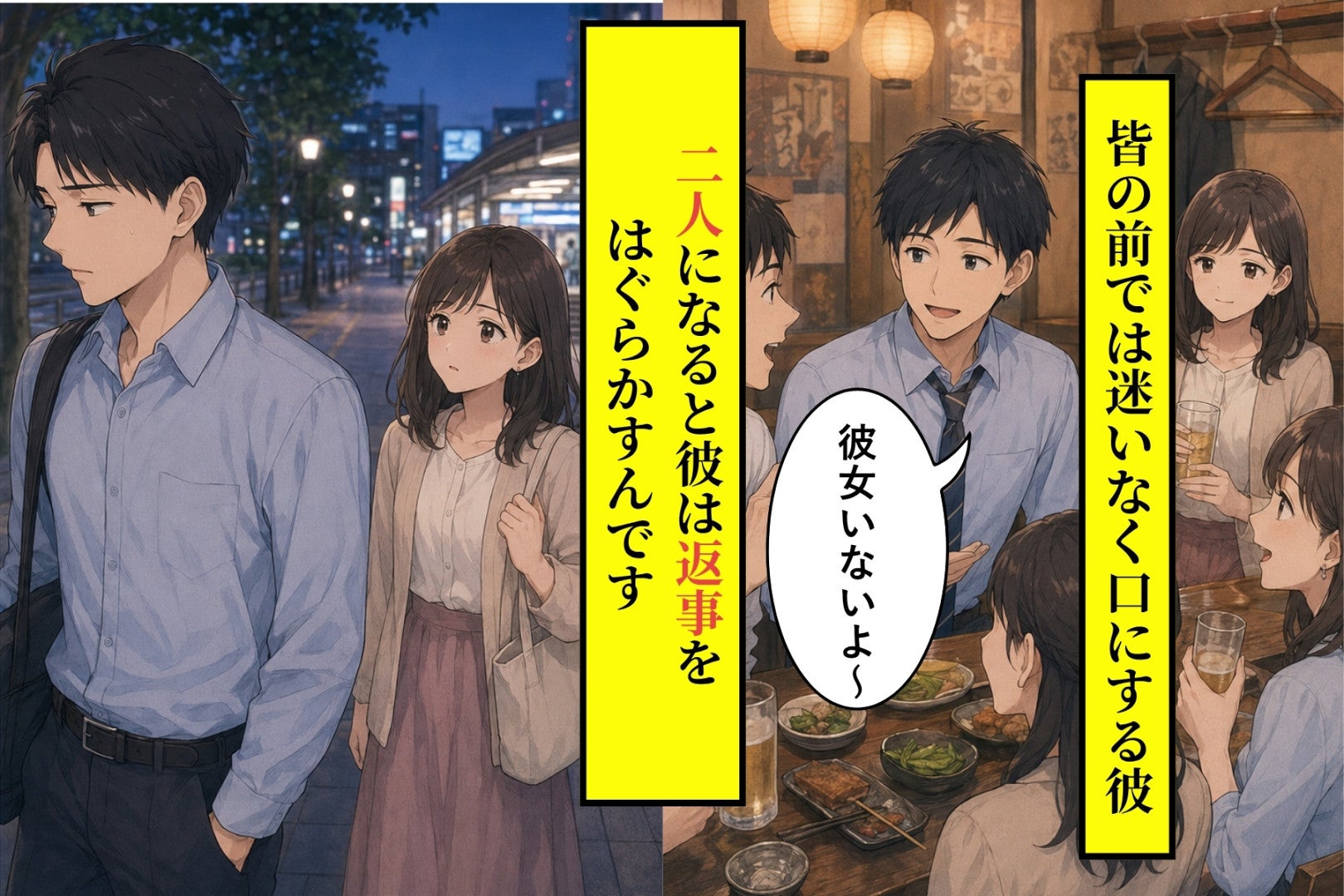 皆には「彼女いないよ」と笑うのに、私が好きな人を聞くとはぐらかした彼