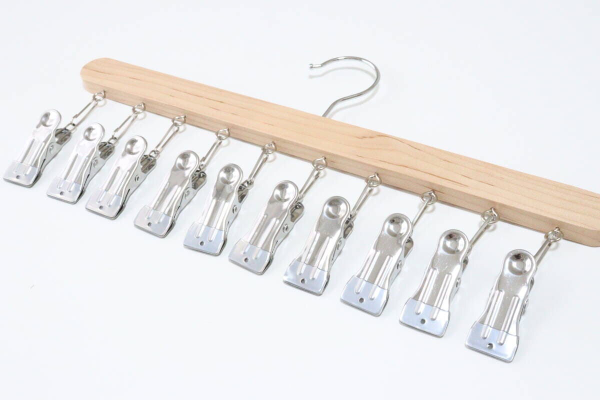 クリップ木製ハンガー（10個付）