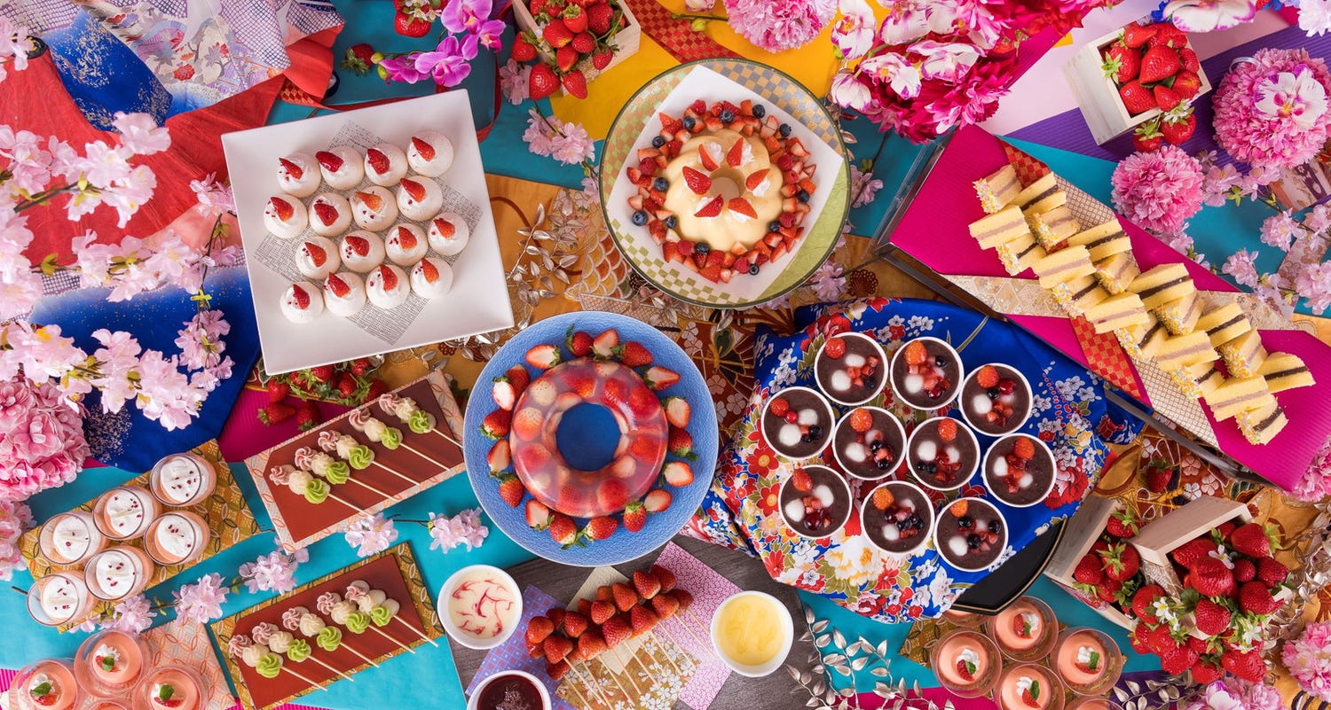 いちごスイーツビュッフェ「桜花爛漫~ストロベリーフェア~」ヒルトン福岡シーホークで、“桜と和”がコンセプト