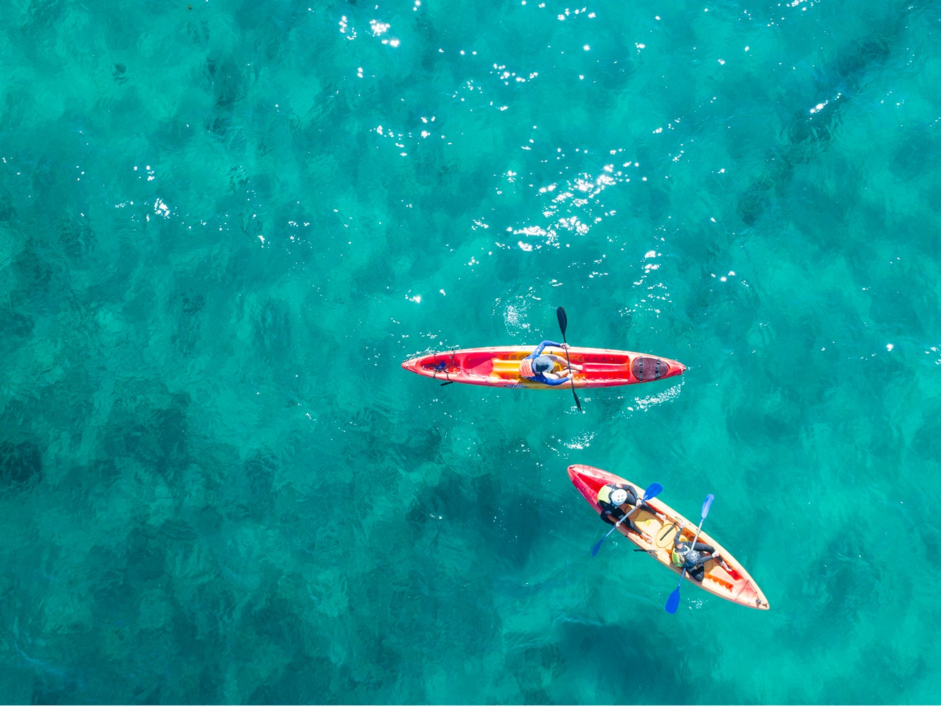 シーカヤックに乗って水上散歩、バイロン・ベイの海を堪能（C）Destination NSW