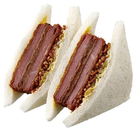 盛りすぎ！ハムカツサンド税込365円／提供画像