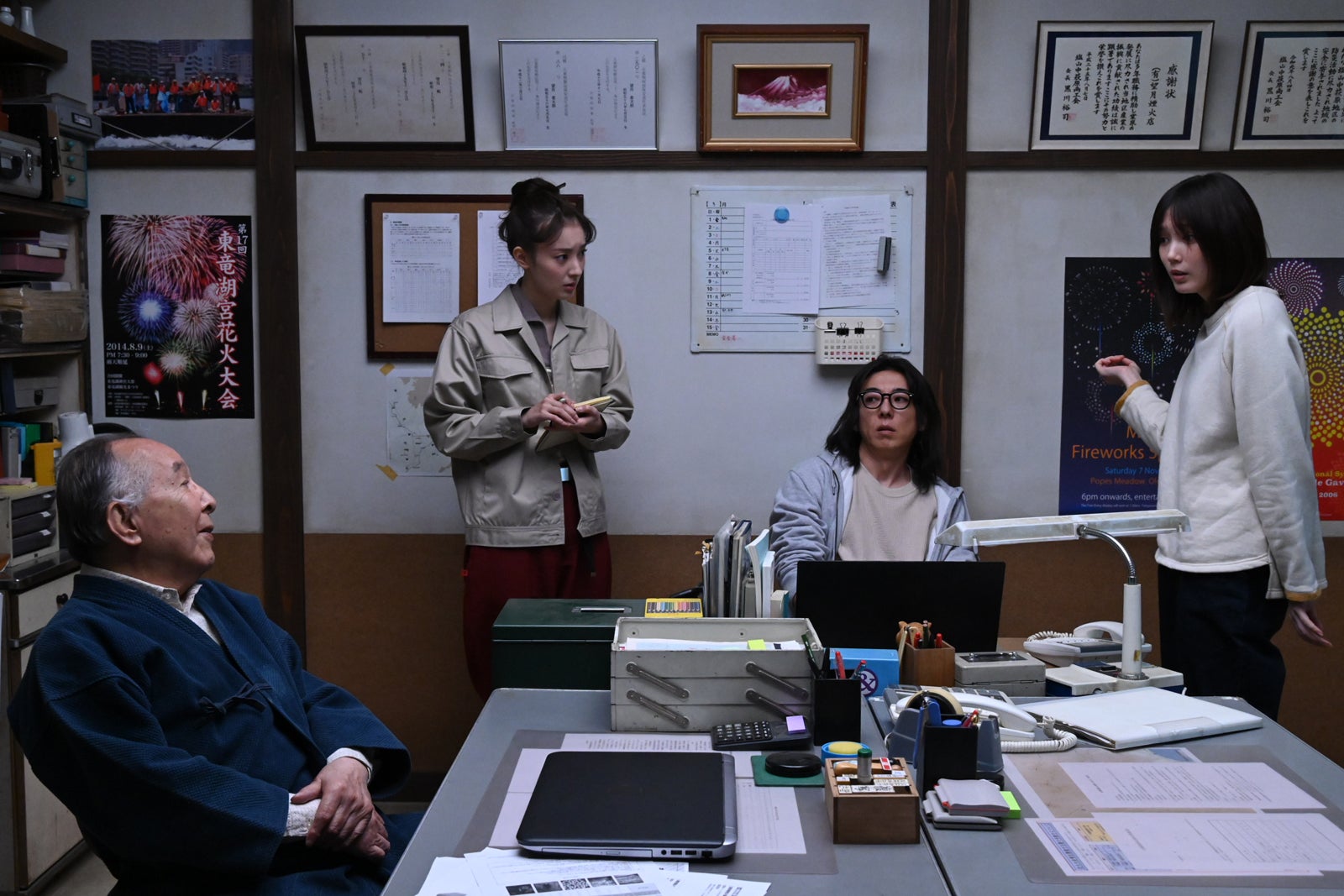 橋爪功、宮本茉由、高橋一生、本田翼「6秒間の軌跡～花火師・望月星太郎の2番目の憂鬱」第7話より（C）テレビ朝日