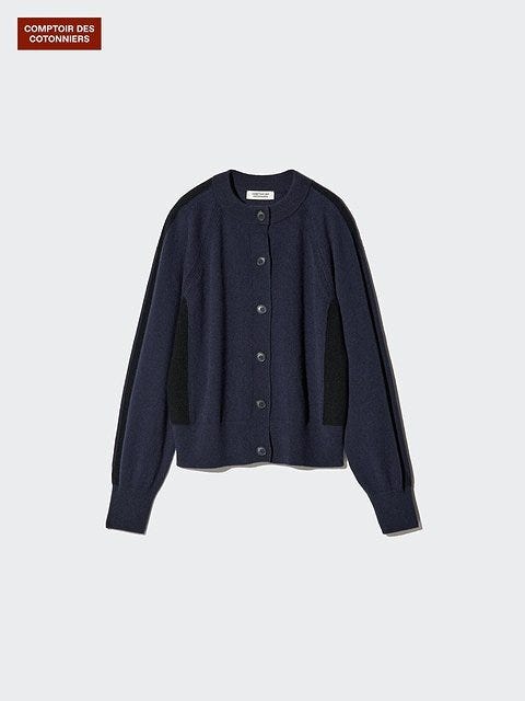 ユニクロのカシミヤクルーネックカーディガン
