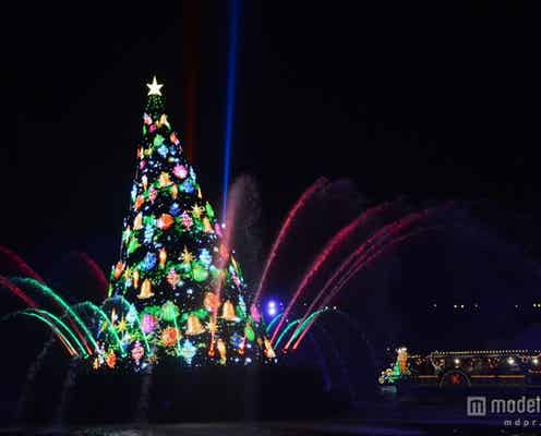 ディズニーシー、巨大クリスマスツリーが出現 幻想的なムードにうっとり