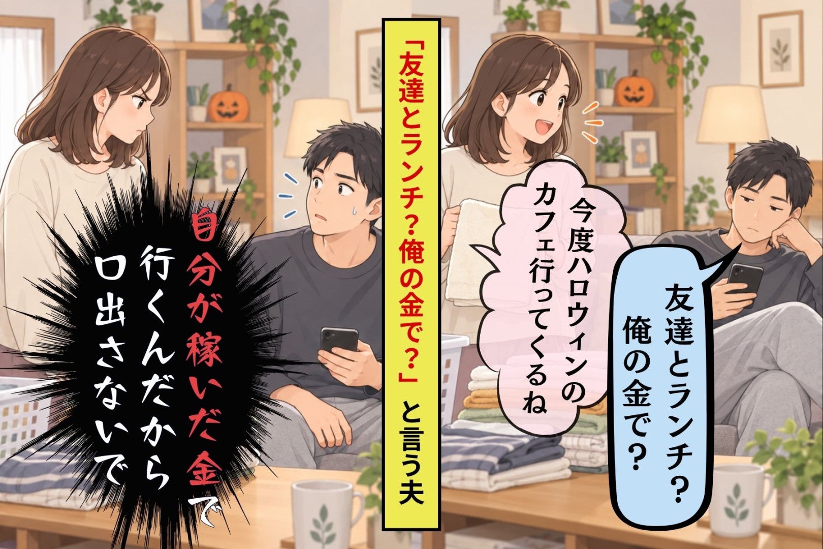 「友達とランチ？俺の金で？」夫に言い返して、カフェで食べたハロウィン限定パンプキンパイ