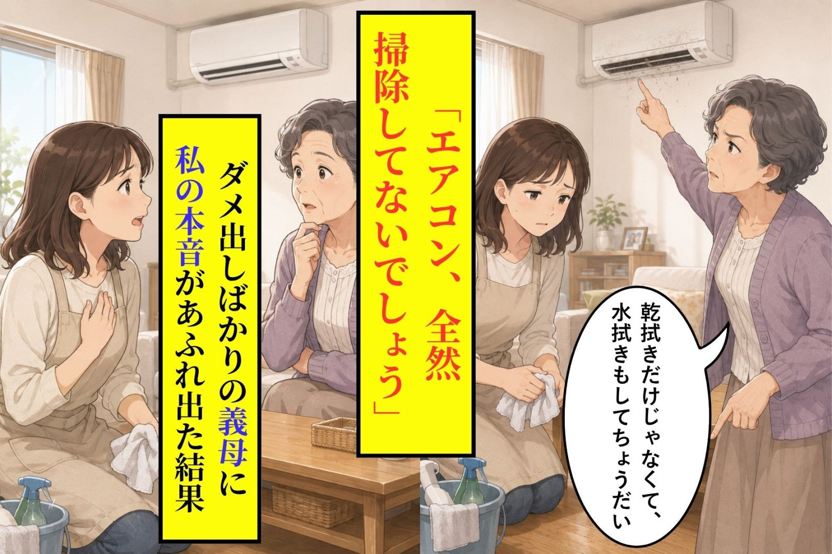 「エアコン、全然掃除してないでしょう」ダメ出ししかしてこない義母→私の本音があふれ出た結果
