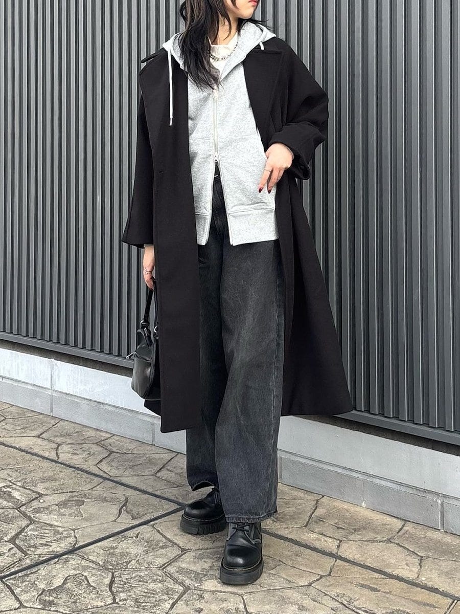 ロングコートコーデ2