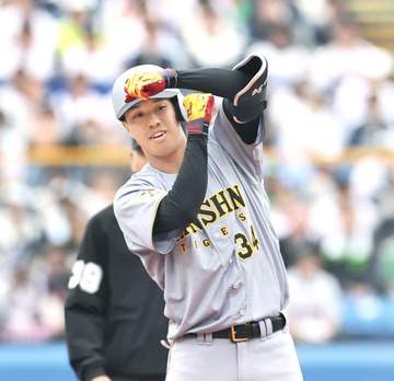 阪神・ドラ3岡城V撃！初づくしで再奪首 プロ初スタメンで初の安打＆適時打＆打点でV打！中野“代役”「役割しっかりできた」