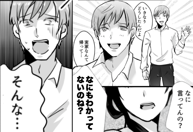 実家に逃げた妻を【たった数時間】で追いかけてきたモラ夫！？しかし直後⇒「なにもわかってないのね？」妻の痛烈な一撃に「そんな…」
