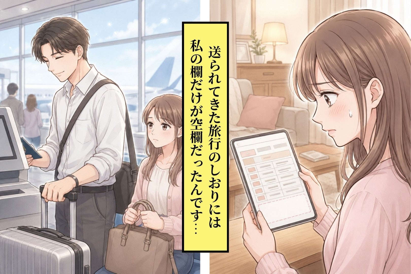 彼が作った旅行のしおり。担当の欄で、私のところだけがぽっかり空いていた