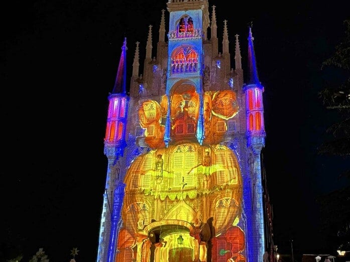 ギヤマンミュージアム建屋「3Dプロジェクションマッピング(Autumn Ver)」