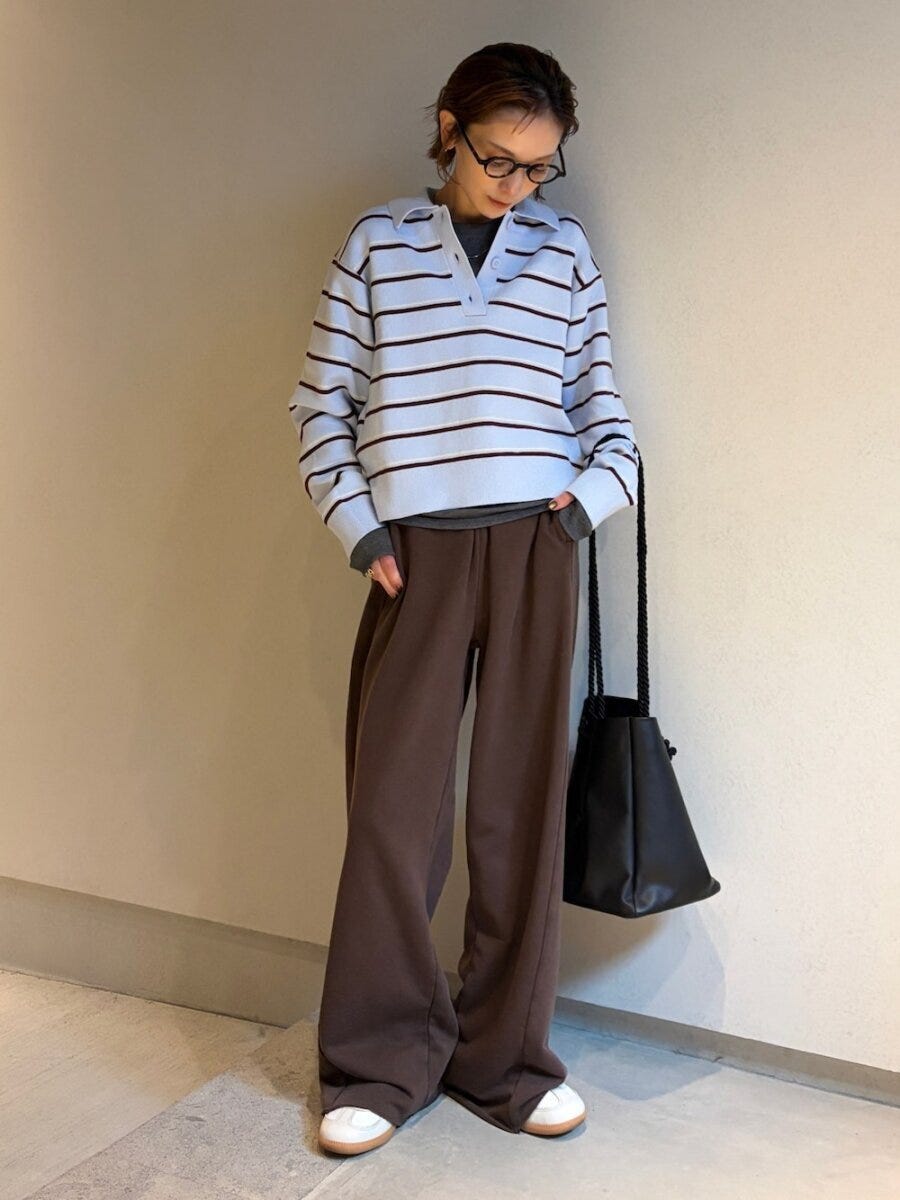 ポロニットコーデ 2026春大人女性おすすめキレイ色ポロニットコーデ