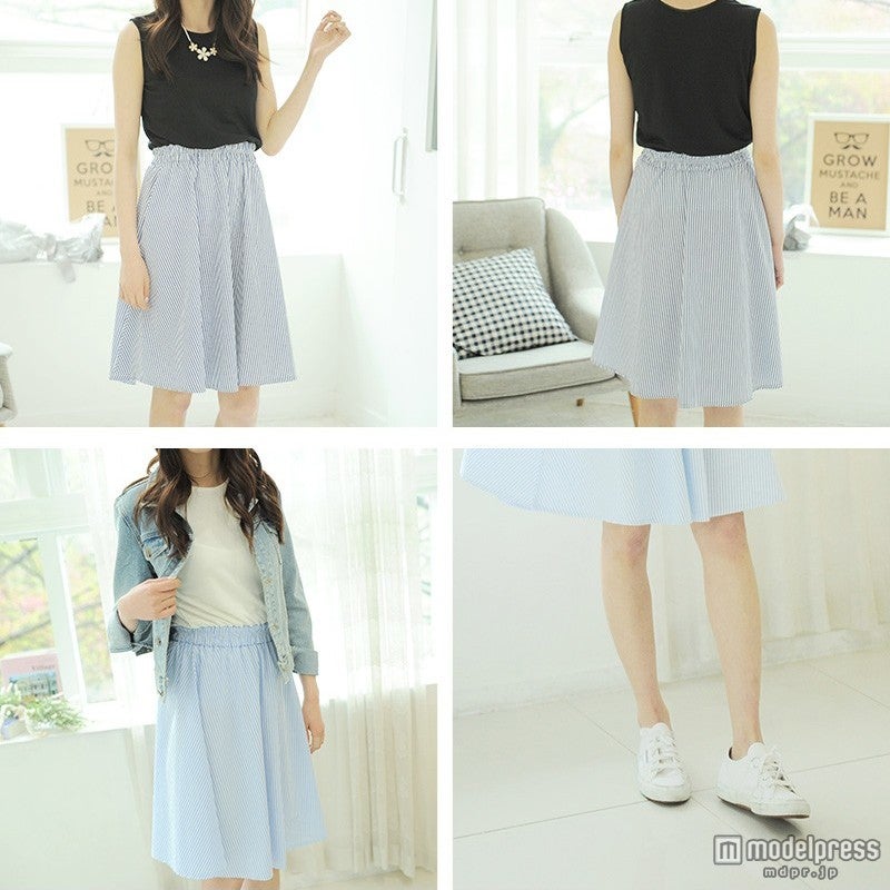 ノースリーブ切り替えストライプシャツワンピース「NETSTAR」3,500円（税込）