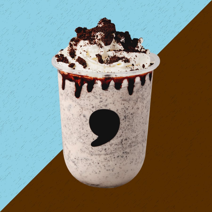 コンマティー「comma クッキーフラッペ」芳ばしココアクッキー×ミルクの爽やかドリンク