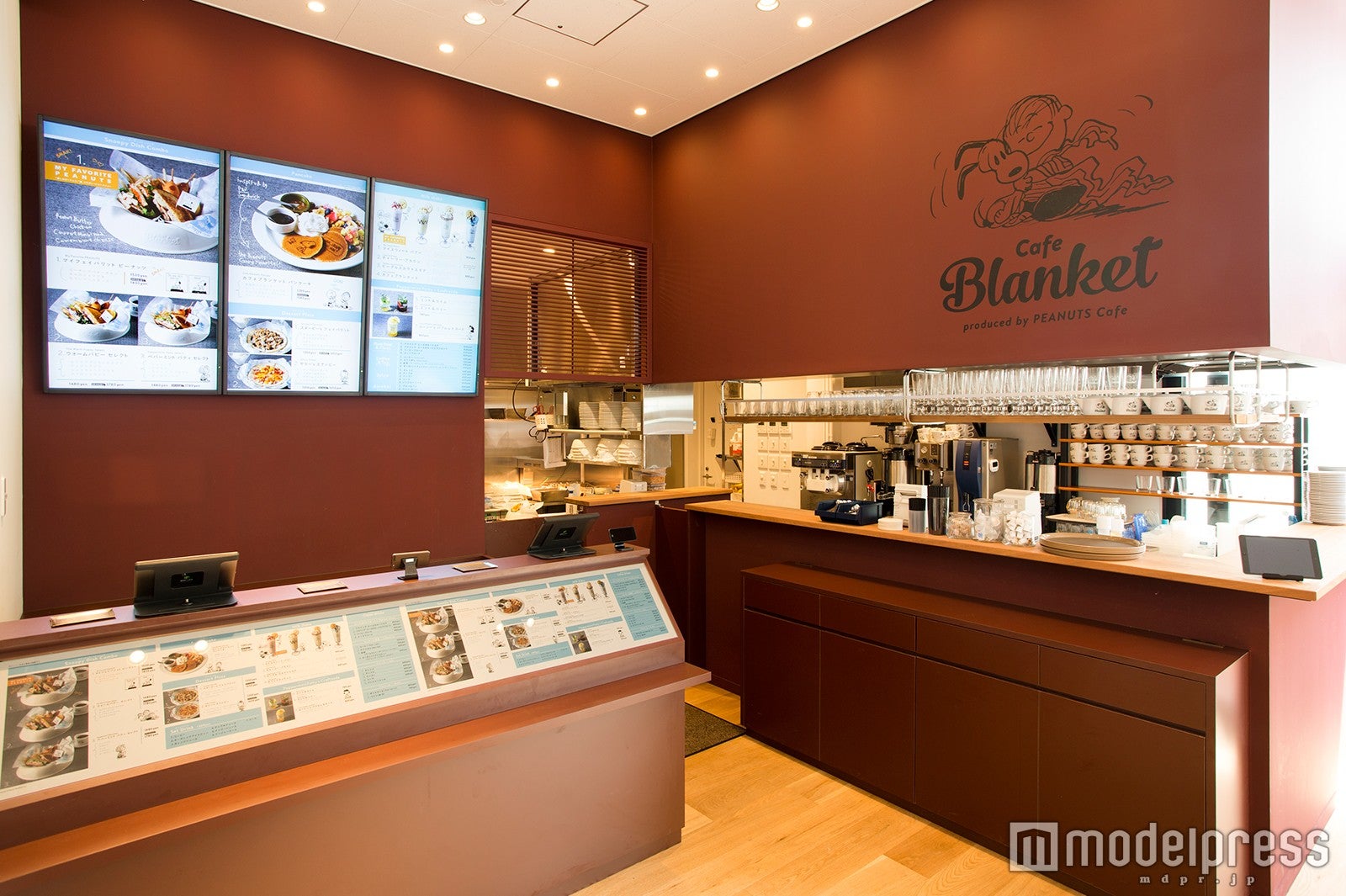 ミュージアム館内にある「Cafe Blanket」（C）Peanuts Worldwide LLC