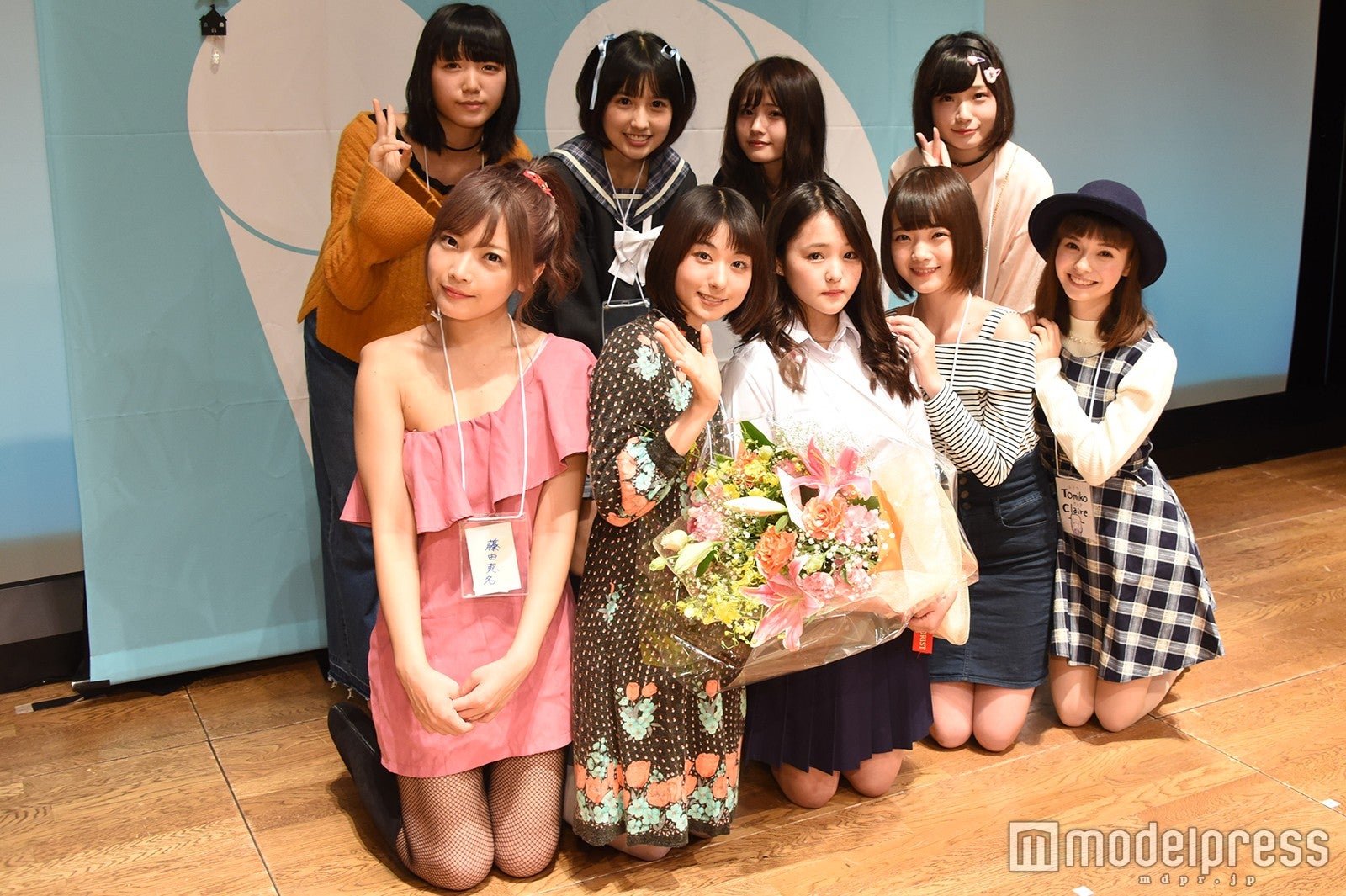 （前列左から）藤田恵名、海乃、武田杏香、新谷姫加、Tomiko Claire（後列左から）ふみ、牧原ゆゆ、杉本桃花、黒沢えりい（C）モデルプレス