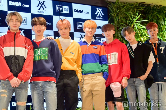 MONSTA X(左から:ヒョンウォン、キヒョン、ミニョク、ジュホン、ウォノ、I.M、ショヌ) (C)モデルプレス