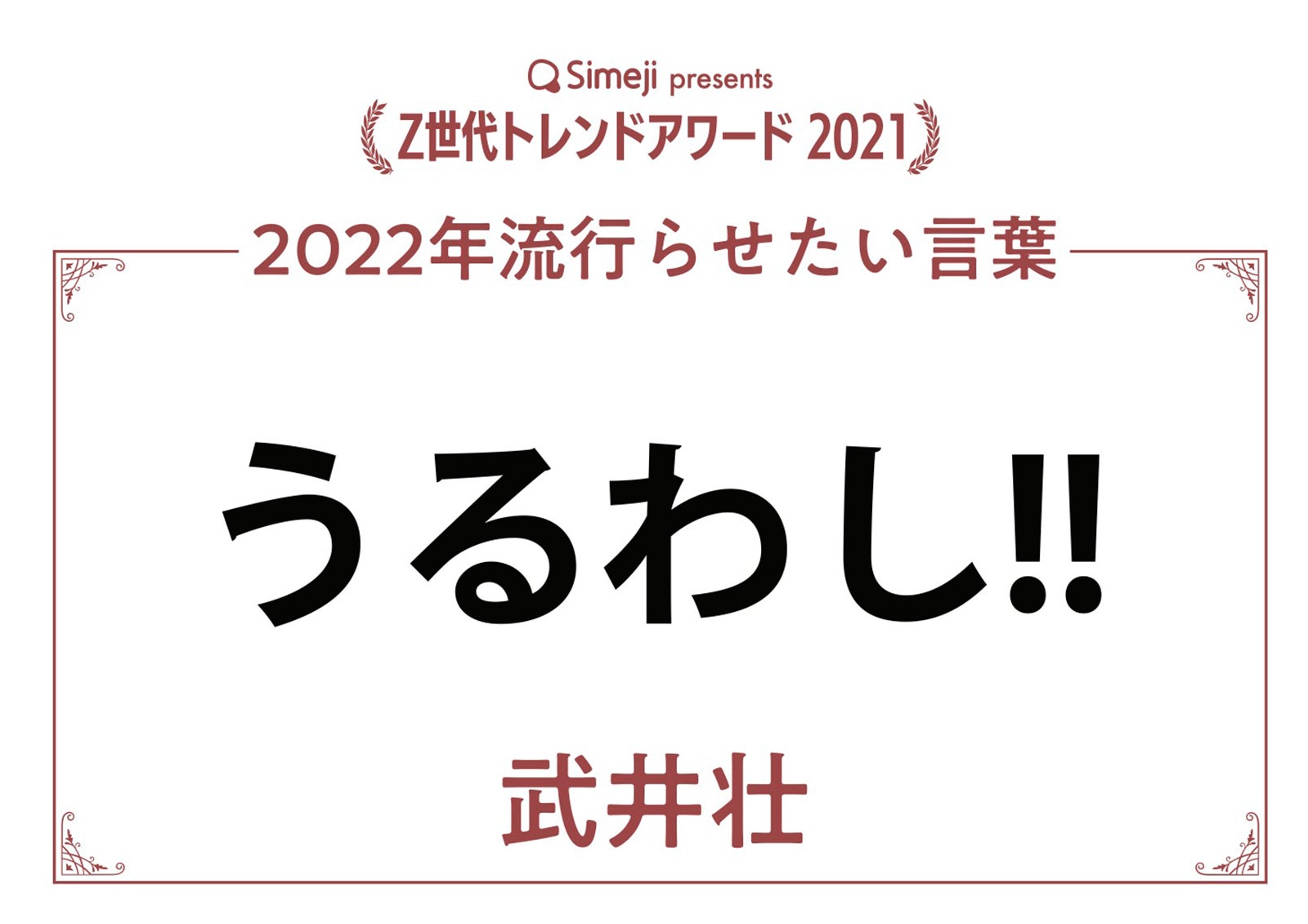 武井壮「2022年流行らせたい言葉」（提供写真）