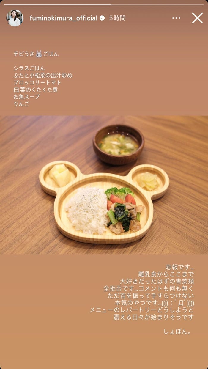 木村文乃Instagramストーリーズより