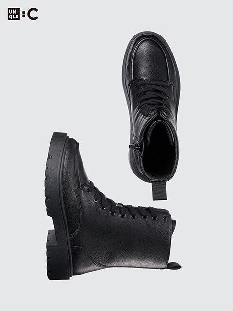 ユニクロ　レースアップショートブーツ　BLACK