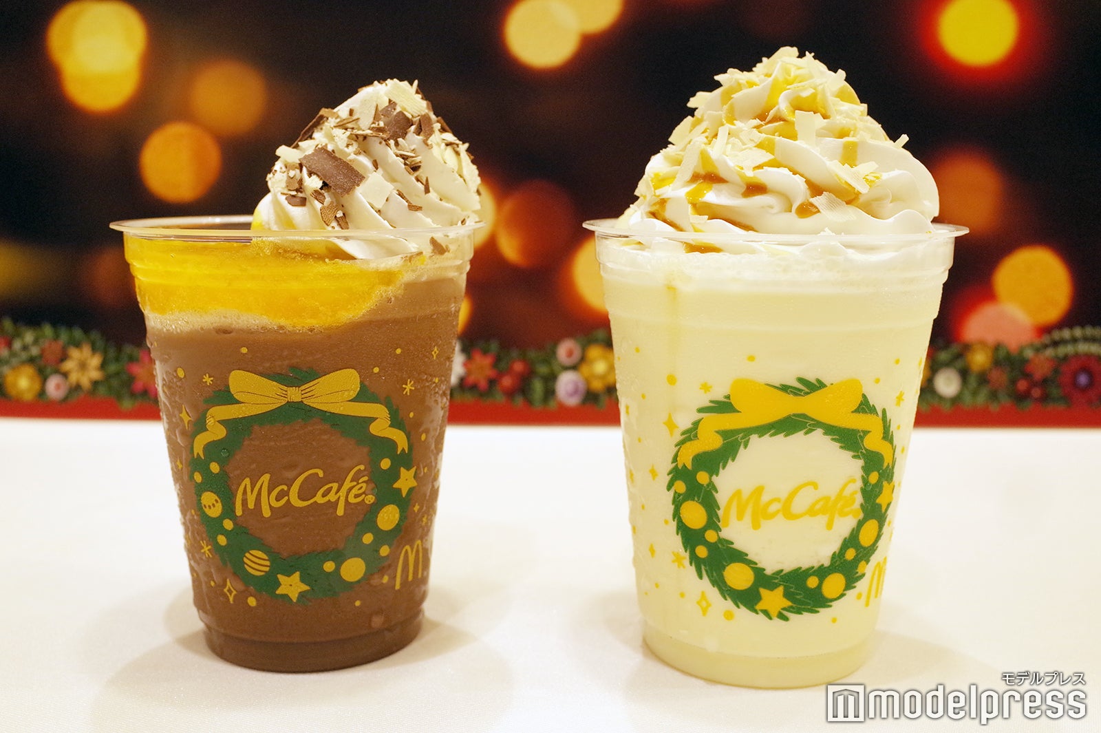 左から：ショコラオレンジフラッペ、ホワイトスノーチョコフラッペ（C）モデルプレス