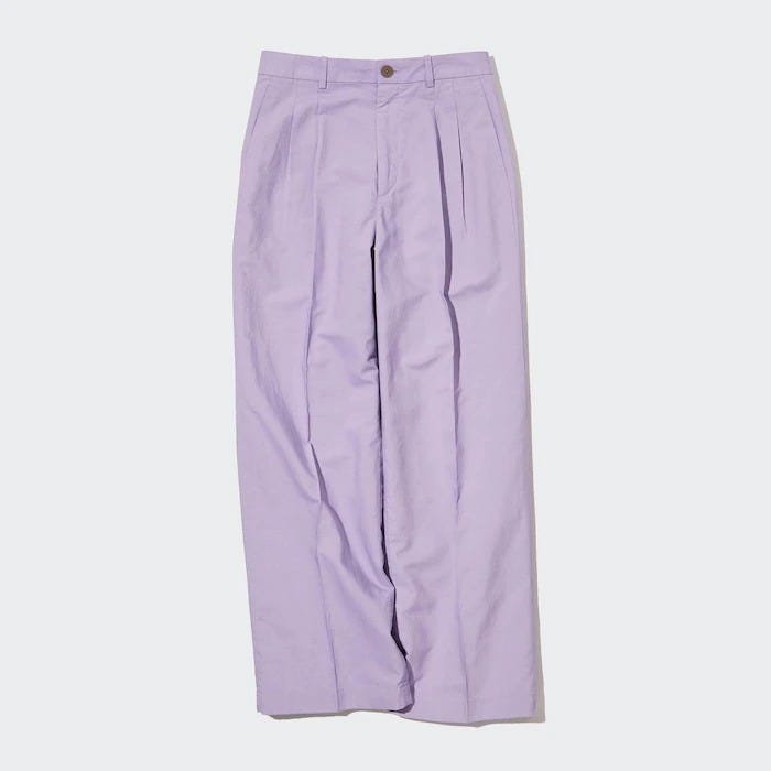 ユニクロ　uniqlo　レディース　おすすめ　オススメ　コスパ　2023　新作　1月発売　パンツ　リネンブレンドタックワイドパンツ　ワイドパンツ　タックワイドパンツ