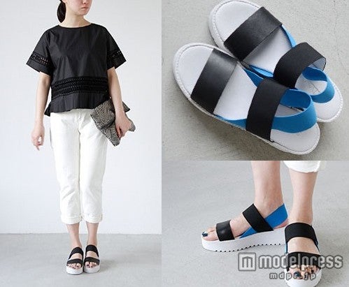 バイカラースポーツサンダルシューズ／画像提供：「aranciato」15,120円（税込）