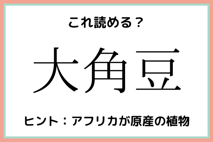 大角豆 おおかどまめ 読めたらスゴイ 難読漢字 4選 モデルプレス 大角豆 おおかどまめ 読めたらスゴイ 難読漢字 4選 モデルプレス