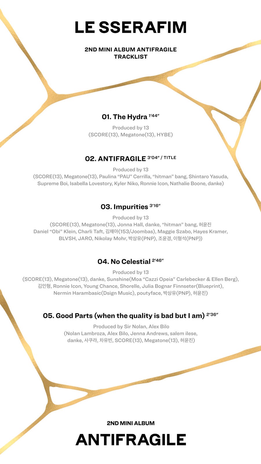 LE SSERAFIM、2ndミニアルバム「ANTIFRAGILE」トラックリスト公開