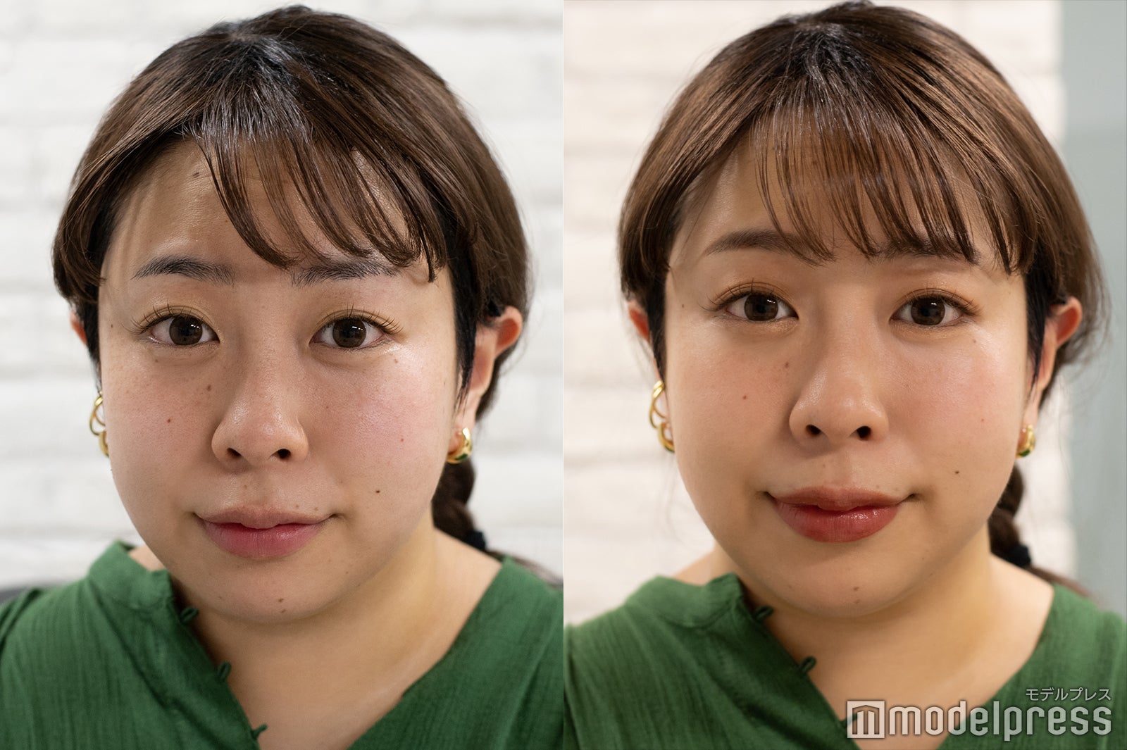 餅田コシヒカリのメイクビフォーアフター （C）モデルプレス