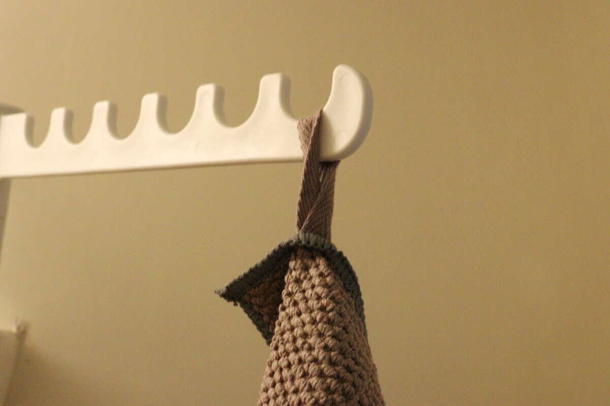 ダイソー　シャワーフック用物干しハンガー（ツイン）　使用例　タオル