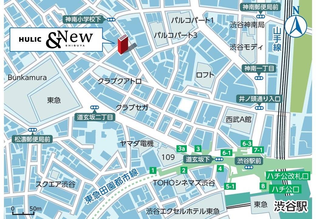 HULIC＆New SHIBUYAマップ／画像提供：HULIC＆New SHIBUYA