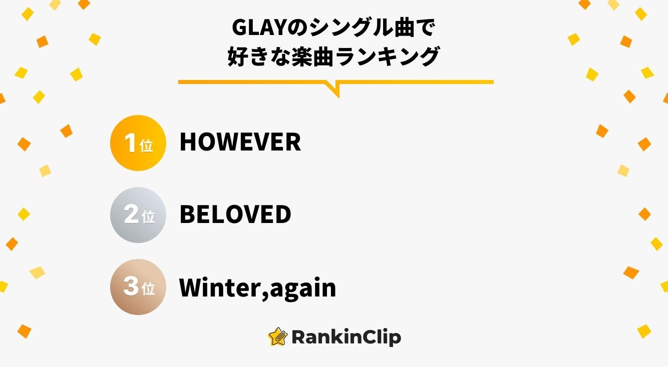 GLAYのシングル曲で好きな楽曲ランキング