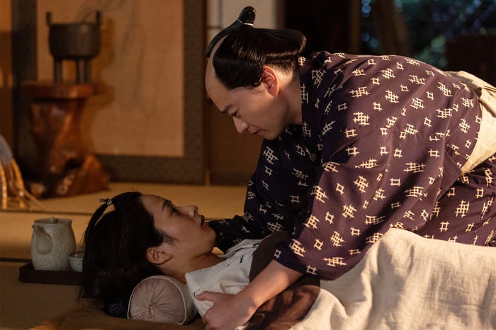藤間爽子、染谷将太「べらぼう~蔦重栄華乃夢噺~」第38話(C)NHK