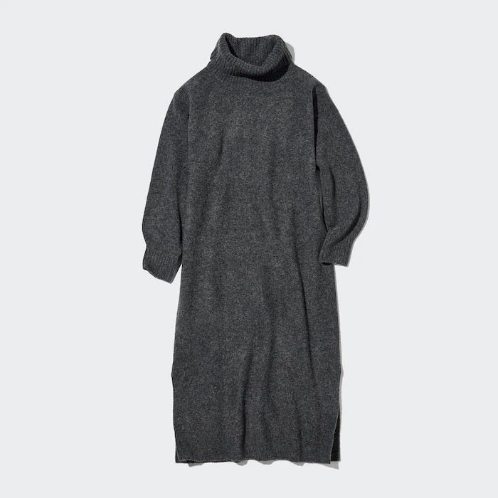 ユニクロ ワンピース 値下げ 2023 ユニクロ uniqlo レディース おすすめ オススメ コスパ 2023 冬 セール 春 ワンピース スフレヤーンタートルネックワンピース タートルネック