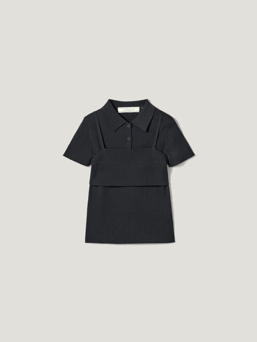 GUの2ピースリブニットポロシャツby